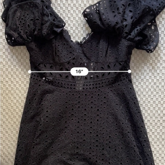 Charo Ruiz Ibiza Linda Ruffled Broderie Anglaise Midi Dress - Size L - Black - Picture 13 of 15